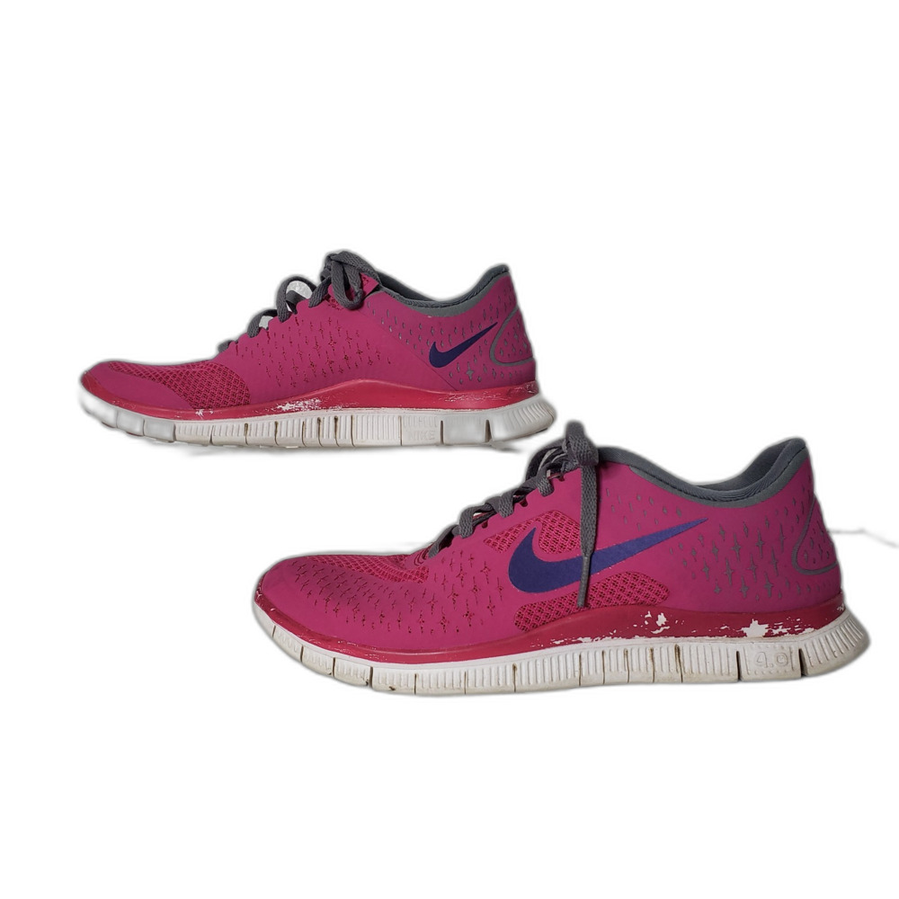NIKE FREE Pink And Gray Sneakers Running Shoes Womens Size 8.5